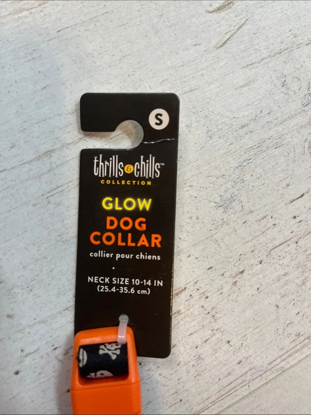 Thrills and Chills Glow in The Dark Dog Collar Size Small